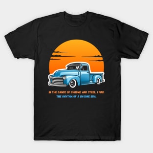 In the dance of chrome and steel, I find the rhythm of a bygone era. T-Shirt